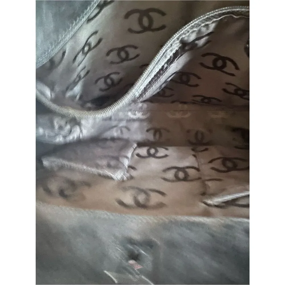 CHANEL dark chocolate Quilted Suede Tote with CC Logo